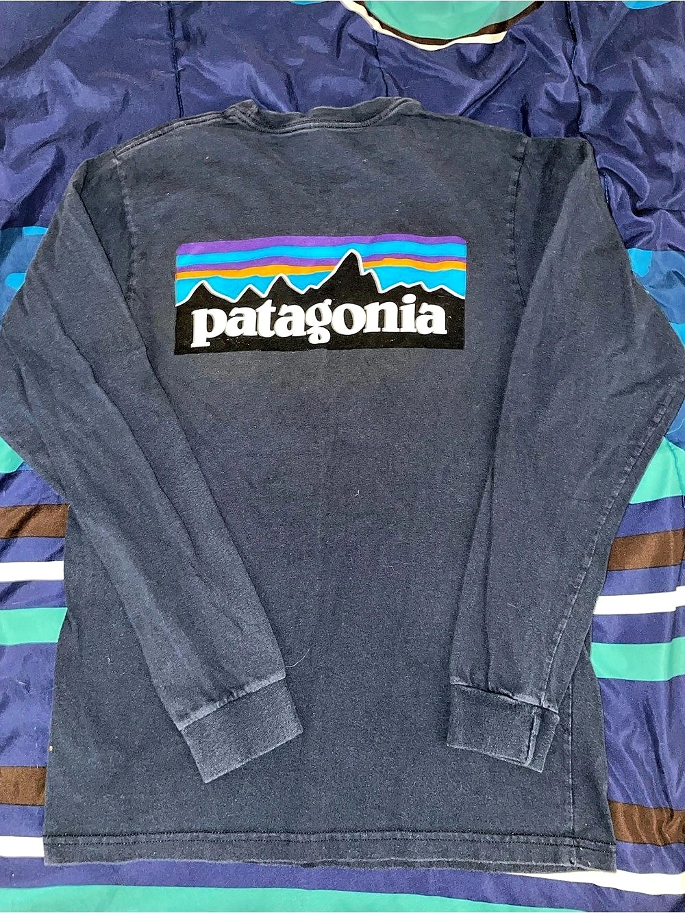 Patagonia Long-Sleeved Fitz Roy Horizons Responsibili-Tee Blue XS